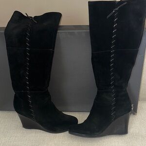 Kenneth Cole Black Wedge Boots